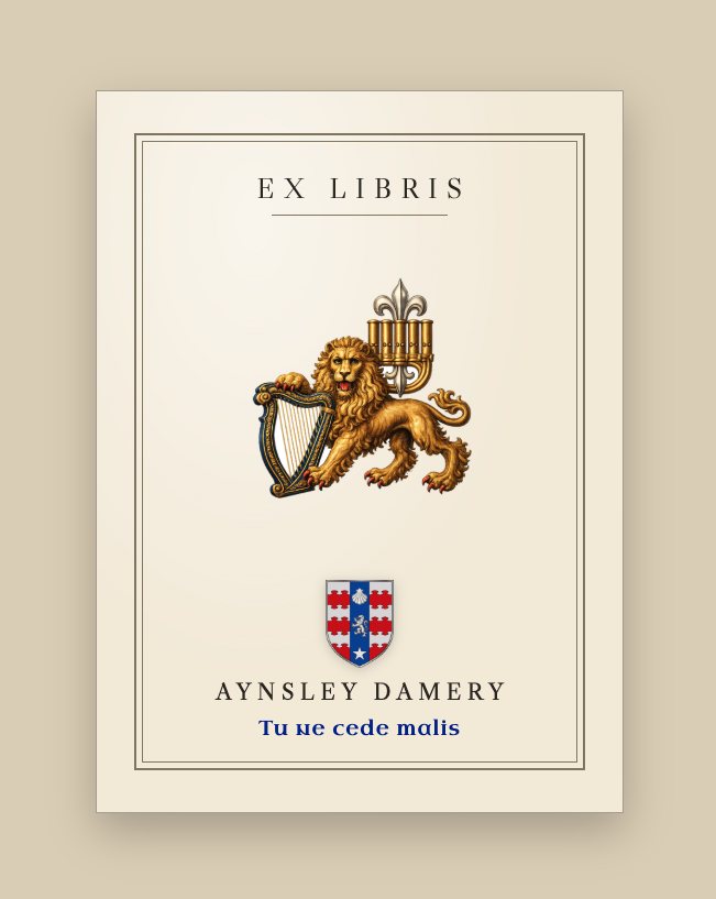 The Ex Libris bookplate with the alternative badge